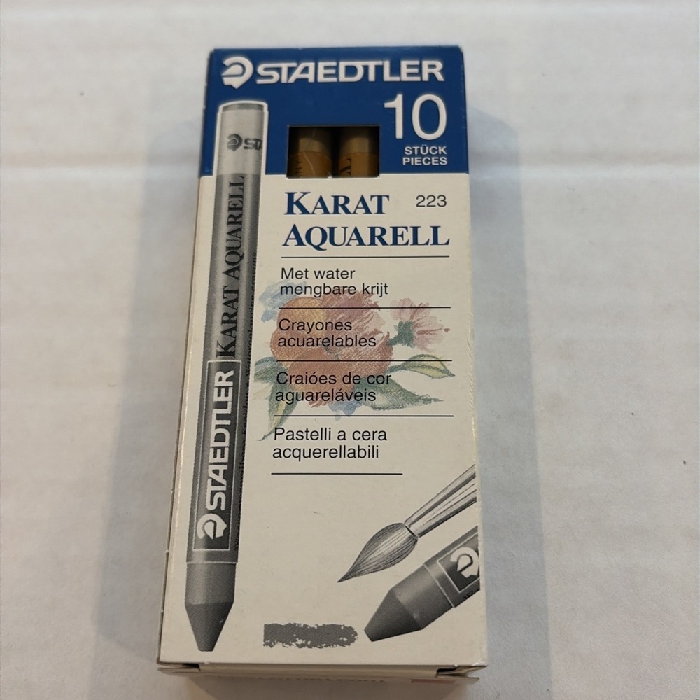 Vintage Staedtler Karat Aquarell 223-16 Watercolor Crayons Golden Ochre Germany - Picture 6 of 11